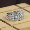 6ctw Round Cut Half Eternity 3pcs Bridal Set
