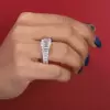 Emerald Cut White Sapphire Engagement Ring