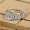 Emerald Cut White Sapphire Engagement Ring