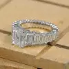 Emerald Cut White Sapphire Engagement Ring