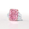 5ct Radiant Cut Pink Sapphire Three-stone Engagement Ring