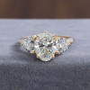2.5CT Oval Cut Three-Stone White Sapphire Yellow Gold Ring