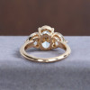 2.5CT Oval Cut Three-Stone White Sapphire Yellow Gold Ring