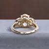2.5CT Oval Cut Three-Stone White Sapphire Yellow Gold Ring