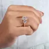 2.5CT Oval Cut Three-Stone White Sapphire Yellow Gold Ring