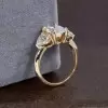 2.5CT Oval Cut Three-Stone White Sapphire Yellow Gold Ring