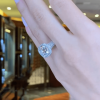 Halo Cushion Cut Sterling Silver Engagement Ring