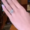 Stunning Cushion Cut 6.13 Carat Sterling Silver Engagement Ring