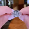 Stunning Cushion Cut 6.13 Carat Sterling Silver Engagement Ring