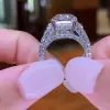 Stunning Cushion Cut 6.13 Carat Sterling Silver Engagement Ring