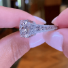 Stunning Cushion Cut 6.13 Carat Sterling Silver Engagement Ring