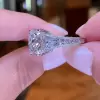 Stunning Cushion Cut 6.13 Carat Sterling Silver Engagement Ring