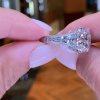 Stunning Cushion Cut 6.13 Carat Sterling Silver Engagement Ring