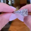 Stunning Cushion Cut 6.13 Carat Sterling Silver Engagement Ring