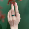 5.5ctw Emerald Cut Green Sapphire Eternity Ring