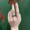 5.5ctw Emerald Cut Green Sapphire Eternity Ring