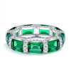 5.5ctw Emerald Cut Green Sapphire Eternity Ring