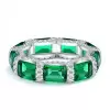 5.5ctw Emerald Cut Green Sapphire Eternity Ring
