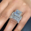 Handmade 5 CT Princess Cut Bridal set Ring