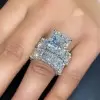 Handmade 5 CT Princess Cut Bridal set Ring