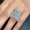 Handmade 5 CT Princess Cut Bridal set Ring