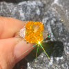 4ct Radiant Cut Fancy Yellow Sapphire Engagement Ring
