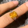 4ct Radiant Cut Fancy Yellow Sapphire Engagement Ring