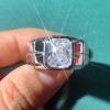 3ct Radiant Cut White Sapphire Ring for Men