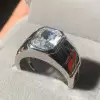 3ct Radiant Cut White Sapphire Ring for Men