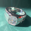 3ct Radiant Cut White Sapphire Ring for Men