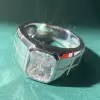3ct Radiant Cut White Sapphire Ring for Men