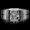 3ct Radiant Cut White Sapphire Ring for Men