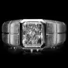 3ct Radiant Cut White Sapphire Ring for Men