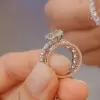 1.5ct Rose Gold Round Cut White Sapphire 2pcs Bridal Set