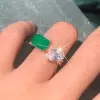 5ct Pear and Emerald Cut Asymmetric Toi Et Moi Promise Ring