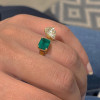 5ct Pear and Emerald Cut Asymmetric Toi Et Moi Promise Ring