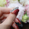 2.75ct Heart Cut White Sapphire Half Eternity Band
