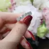 2.75ct Heart Cut White Sapphire Half Eternity Band