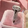 Radiant Cut Halo Double Shank White Sapphire 3 Carat Engagement Ring