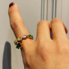 Pear Cut Emerald Nova Coil Coil Ring in Gold