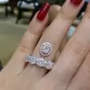Fashion Dangle Sapphire Ring Cocktail Ring