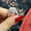 2CT Micro-pave Setting Heart Cut Sterling Silver Ring