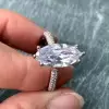 3.8ct Marquise Cut White Sapphire Paved Engagement Ring