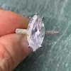 3.8ct Marquise Cut White Sapphire Paved Engagement Ring