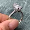 3.8ct Marquise Cut White Sapphire Paved Engagement Ring