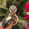 3.8ct Marquise Cut White Sapphire Paved Engagement Ring