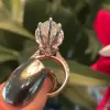 3.8ct Marquise Cut White Sapphire Paved Engagement Ring