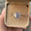 5ct Cushion Cut White Sapphire Engagement Ring