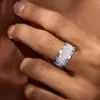 3.75ct 3-Rows Iced Out Princess Cut Eternity Band for Men