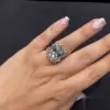 Cushion Cut 5 Carat White Sapphire Double Shank Engagement Ring